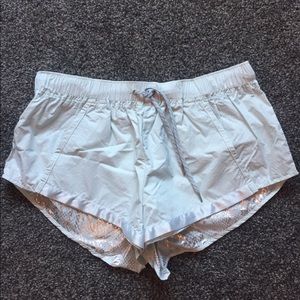 Free People light blue metallic shorts